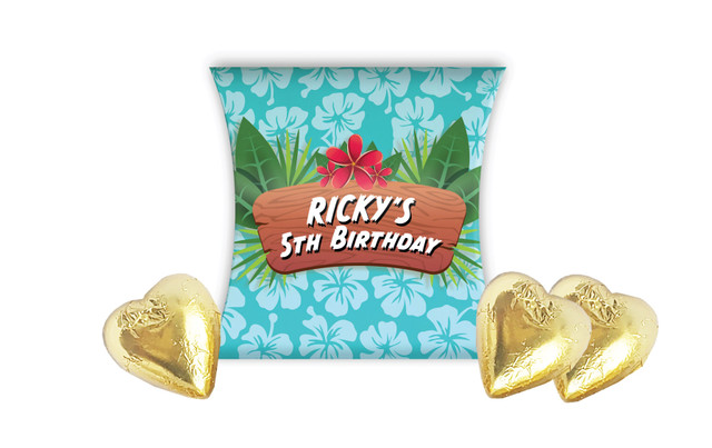 Hawaiian Luau Kids Party Personalised Pillow Boxes