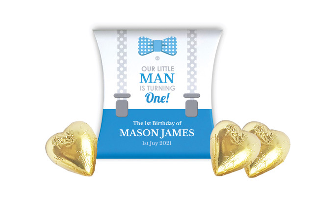 Little Man Kids Party Personalised Pillow Boxes