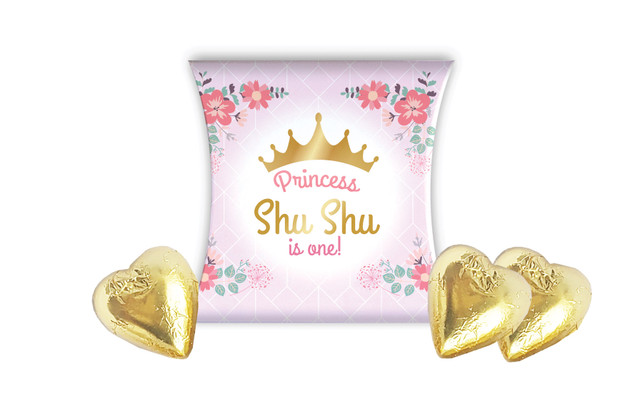 Princess Tiara Kids Party Personalised Pillow Boxes