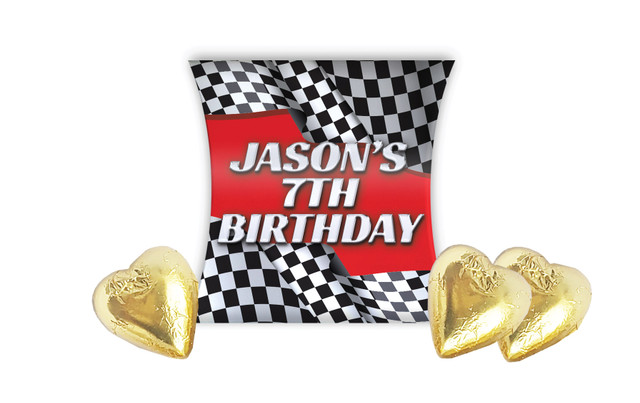 Racing Car Kids Party Personalised Pillow Boxes