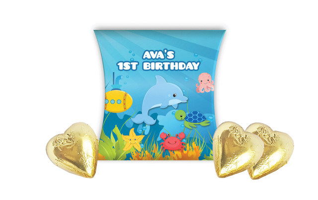 Under The Sea Kids Party Personalised Pillow Boxes