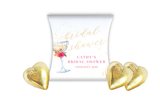 Floral Glass Bridal Shower Personalised Pillow Boxes