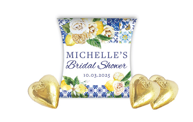 Mediterranean Bridal Shower Personalised Pillow Boxes