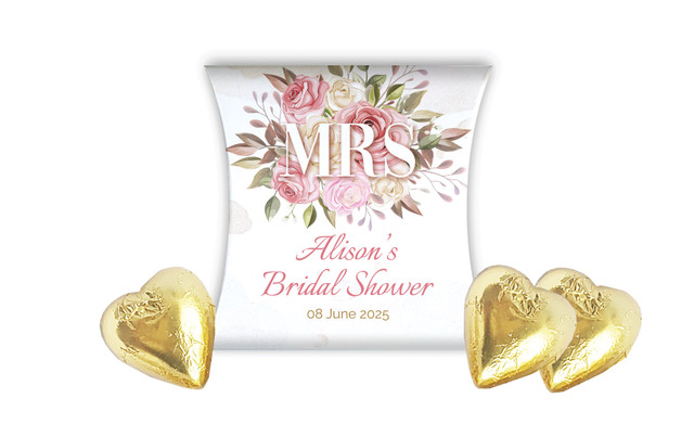 Mrs Floral Bridal Shower Personalised Pillow Boxes