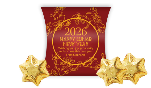 Cherry Blossoms Chinese New Year Personalised Pillow Boxes