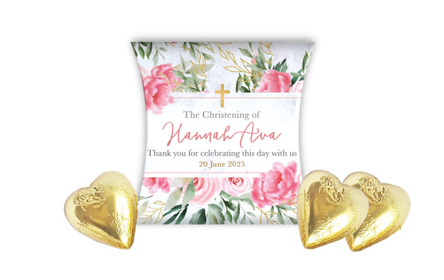 Magnificent Floral Christening Personalised Pillow Boxes