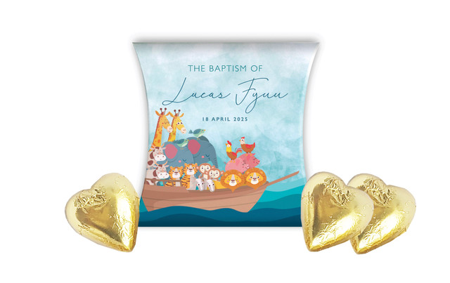 Noahs Ark Christening Personalised Pillow Boxes