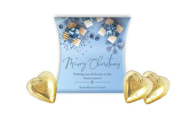 Baby Blue Christmas Personalised Pillow Boxes