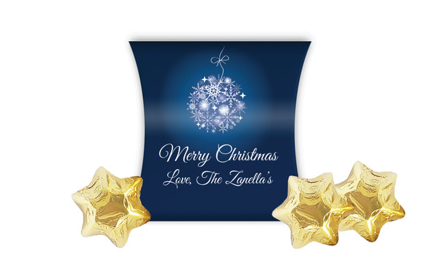 Blue Ornament Christmas Personalised Pillow Boxes