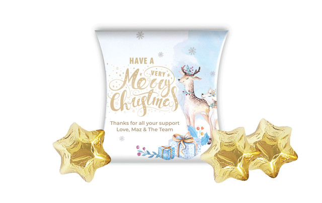 Deer Watercolour Christmas Personalised Pillow Boxes
