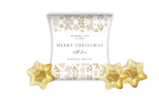 Elegant Underbrush Christmas Personalised Pillow Boxes