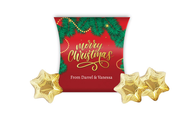 Red Festive Christmas Personalised Pillow Boxes