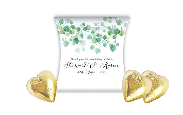Hanging Leaves Engagement Personalised Pillow Boxes
