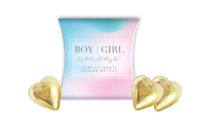 Blended Gender Reveal Personalised Pillow Boxes