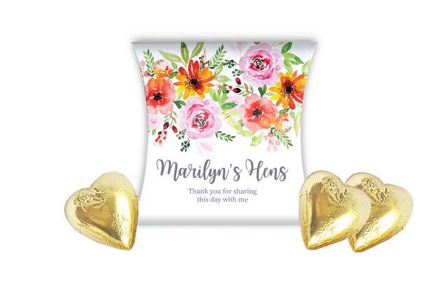 Beautiful Florals Hens Night Personalised Pillow Boxes