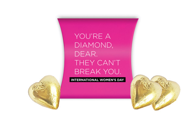 Diamond International Womens Day Personalised Pillow Boxes