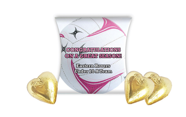 Netball Ball Personalised Sports Club Pillow Boxes