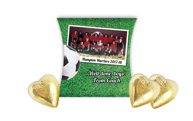 Soccer Photo Personalised Sports Club Pillow Boxes