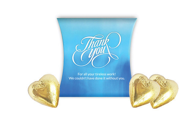 Cursive Thank You Personalised Pillow Boxes