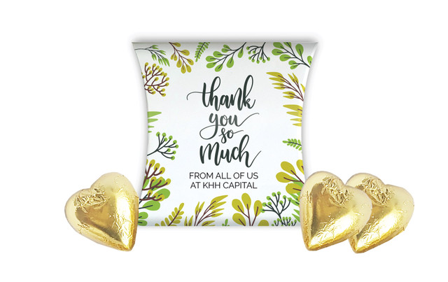 Floral Thank You Personalised Pillow Boxes