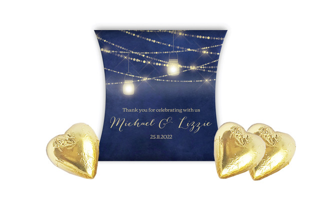 Evening Mason Jars Wedding Personalised Pillow Boxes