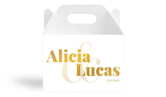 Bold Name Wedding Personalised Gable Favour Box