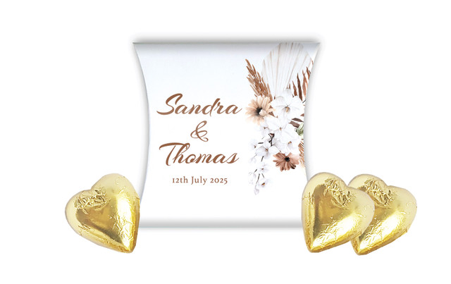 Winsome Floral Wedding Personalised Pillow Boxes