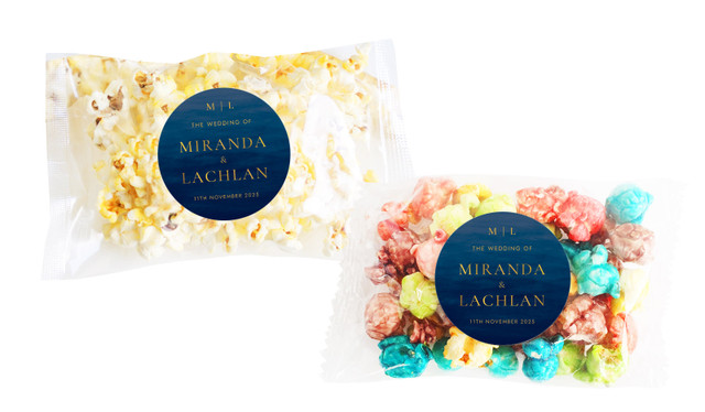 Monogram On Navy Personalised Popcorn Bag