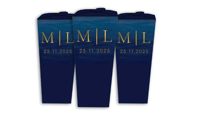 Monogram On Navy Wedding Personalised Chocaboxes