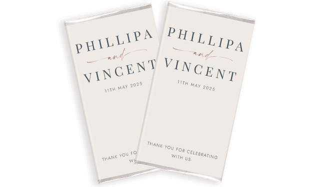 Natural Simplicity Wedding Personalised Chocolate Bar