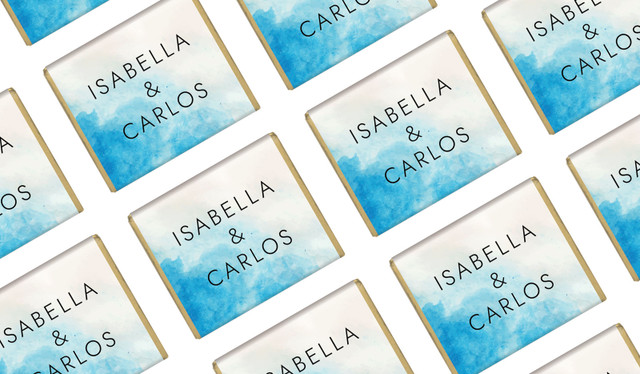 Ocean On White Wedding Mini Chocolates