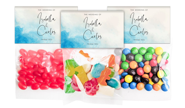 Ocean Wedding Personalised Lolly Bag With Topper