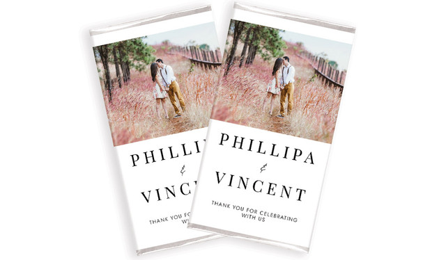 Simple Photo Wedding Personalised Chocolate Bar