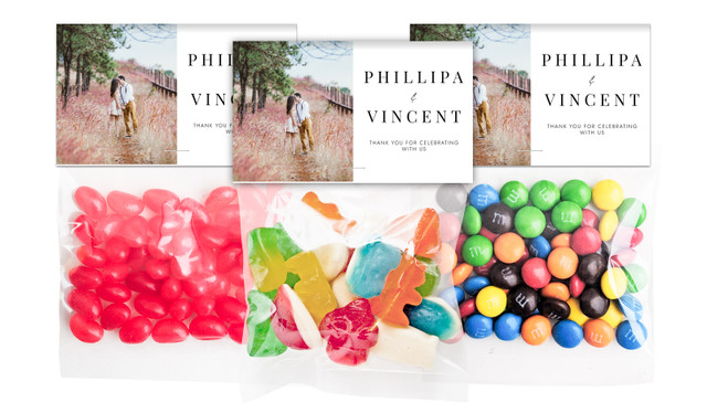 Simple Photo Wedding Personalised Lolly Bag With Topper