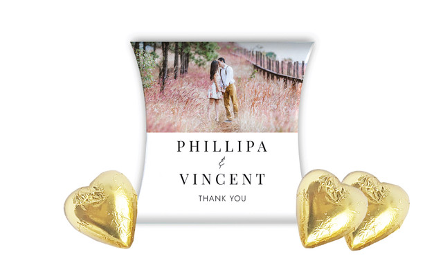 Simple Photo Wedding Personalised Pillow Boxes