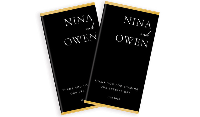 Right Aligned Wedding Personalised Chocolate Bar