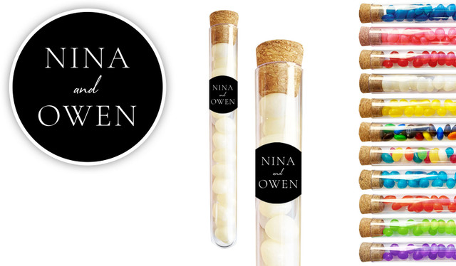 Right Aligned Wedding Personalised Test Tubes