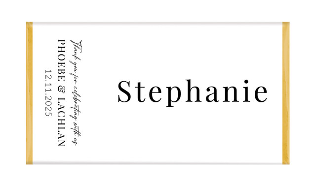 Simple Wedding Personalised Chocolate Bar