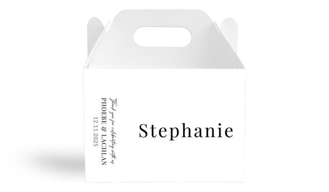 Simple Wedding Personalised Gable Favour Box