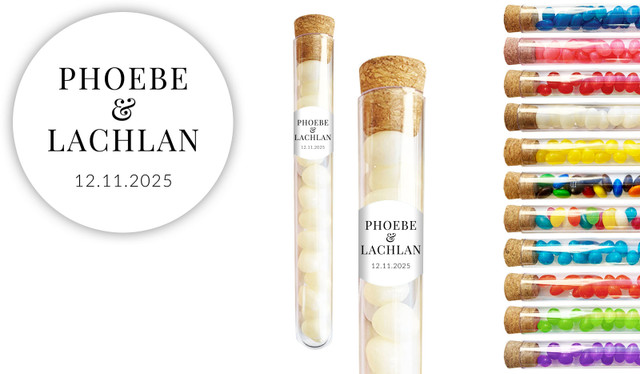 Simple Wedding Personalised Test Tubes