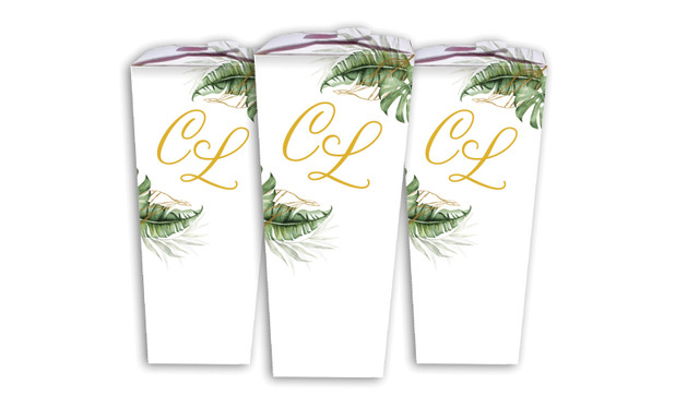 Tropical Palm Wedding Personalised Chocaboxes