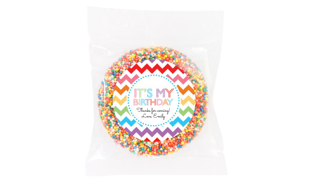 Chevron Rainbow Personalised Giant Chocolate Freckle