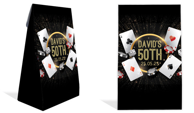 Casino Personalised Gusset Favour Bag