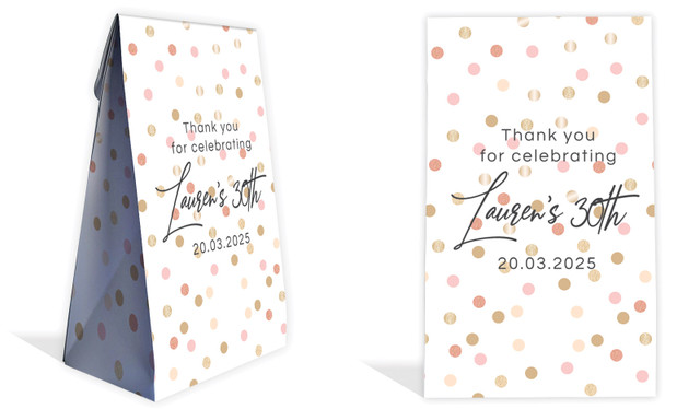 Metallic Confetti Personalised Gusset Favour Bag