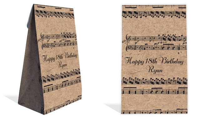 Music Notes Personalised Gusset Favour Bag