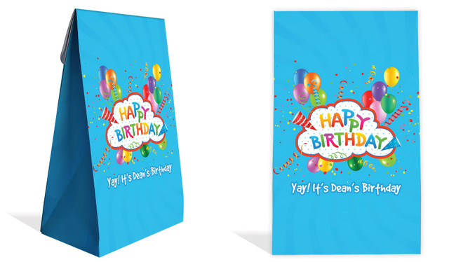 Happy Confetti Kids Party Personalised Gusset Favour Bag