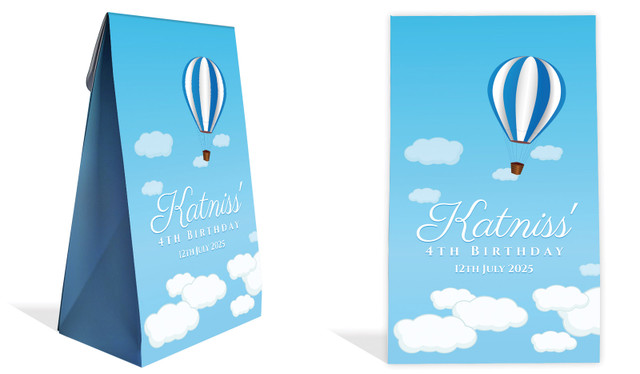 Hot Air Balloon Kids Party Personalised Gusset Favour Bag