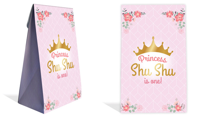 Princess Tiara Kids Party Personalised Gusset Favour Bag