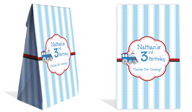Toy Train Kids Party Personalised Gusset Favour Bag