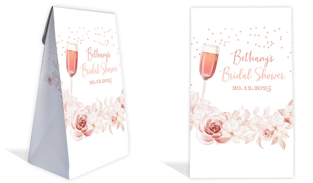 Bubbly Bridal Shower Personalised Gusset Favour Bag